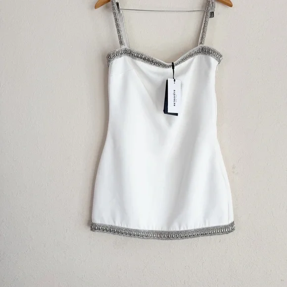 Retrofete Regina Shell White Mini Dress Size Medium - Picture 3 of 9